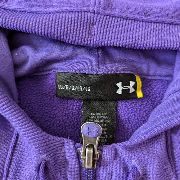 Under Armour Purple Zip Up Hoodie Size large - Picture 2 of 3